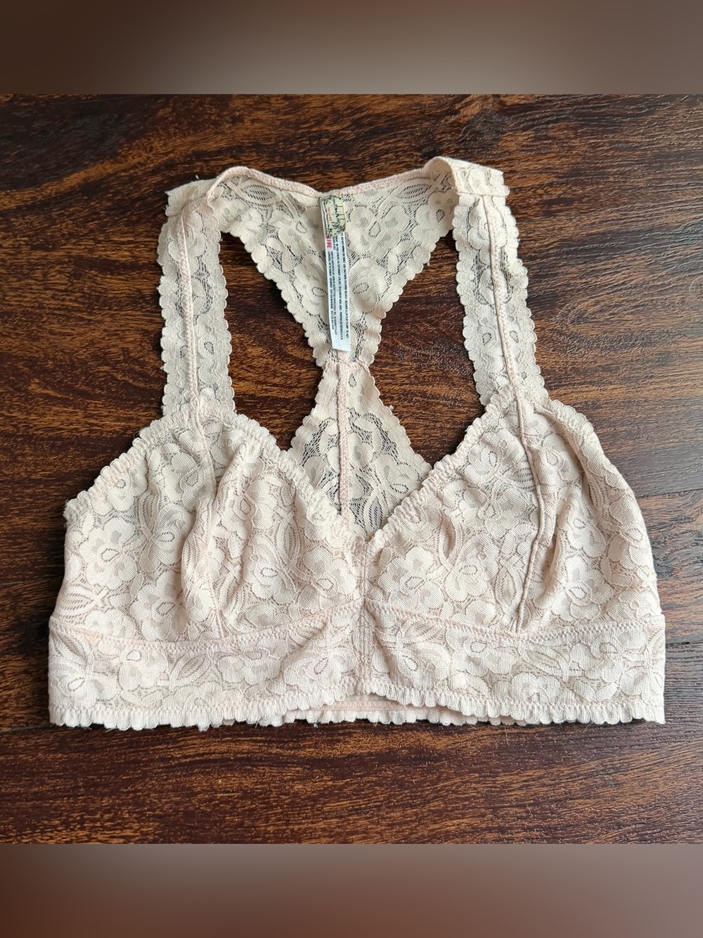 Free People Intimately Galloon Lace Racerback Bralette Ivory Size M